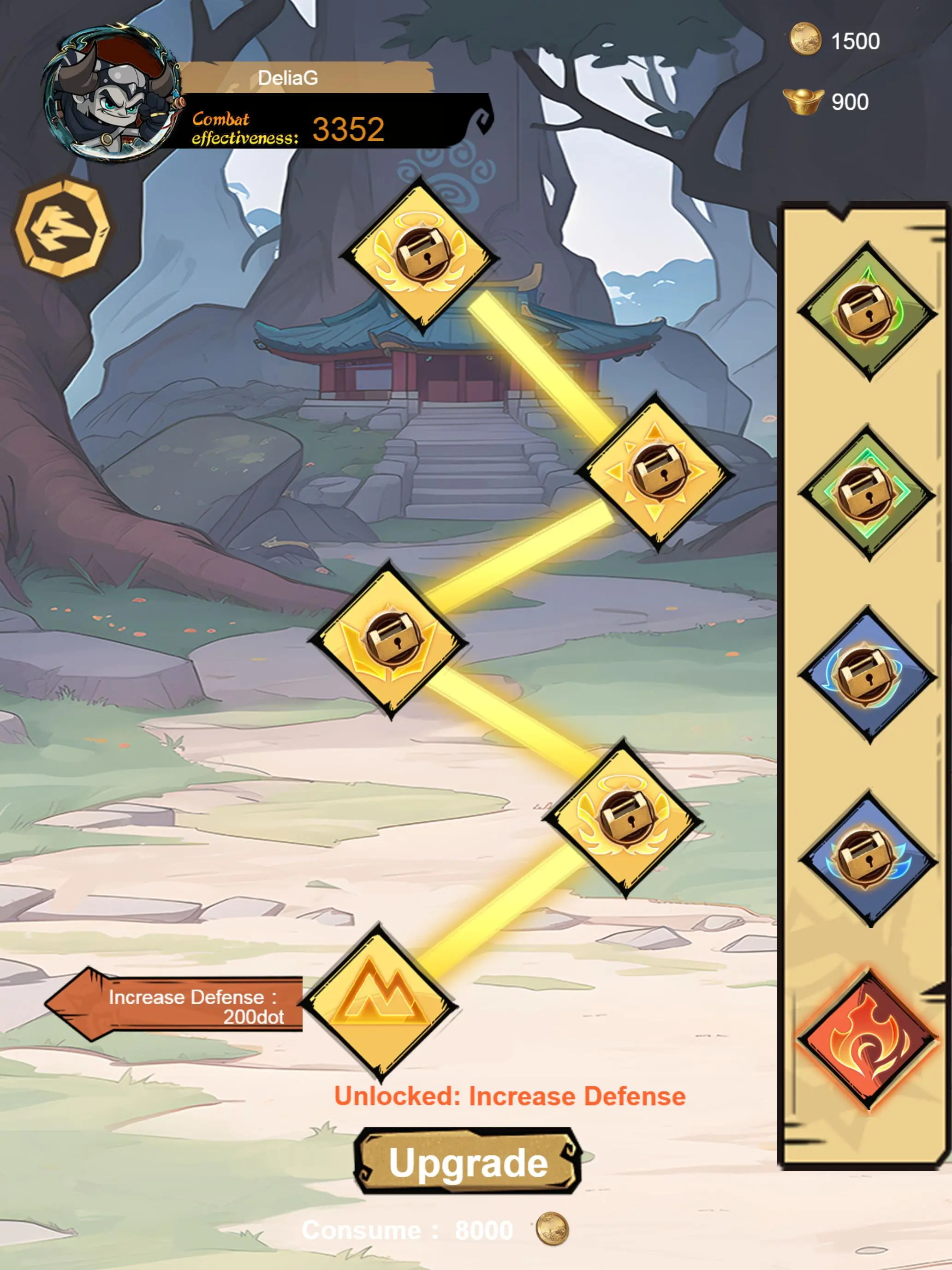 Game Talent Tree Interface